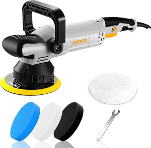 Mașină de polizat excentrică DEKOPRO 800W cu disc de 150 mm, 6 viteze, 1800-5500 rotații pe minut, orbită de 9 mm, pentru lustruirea și ceruirea mașinii