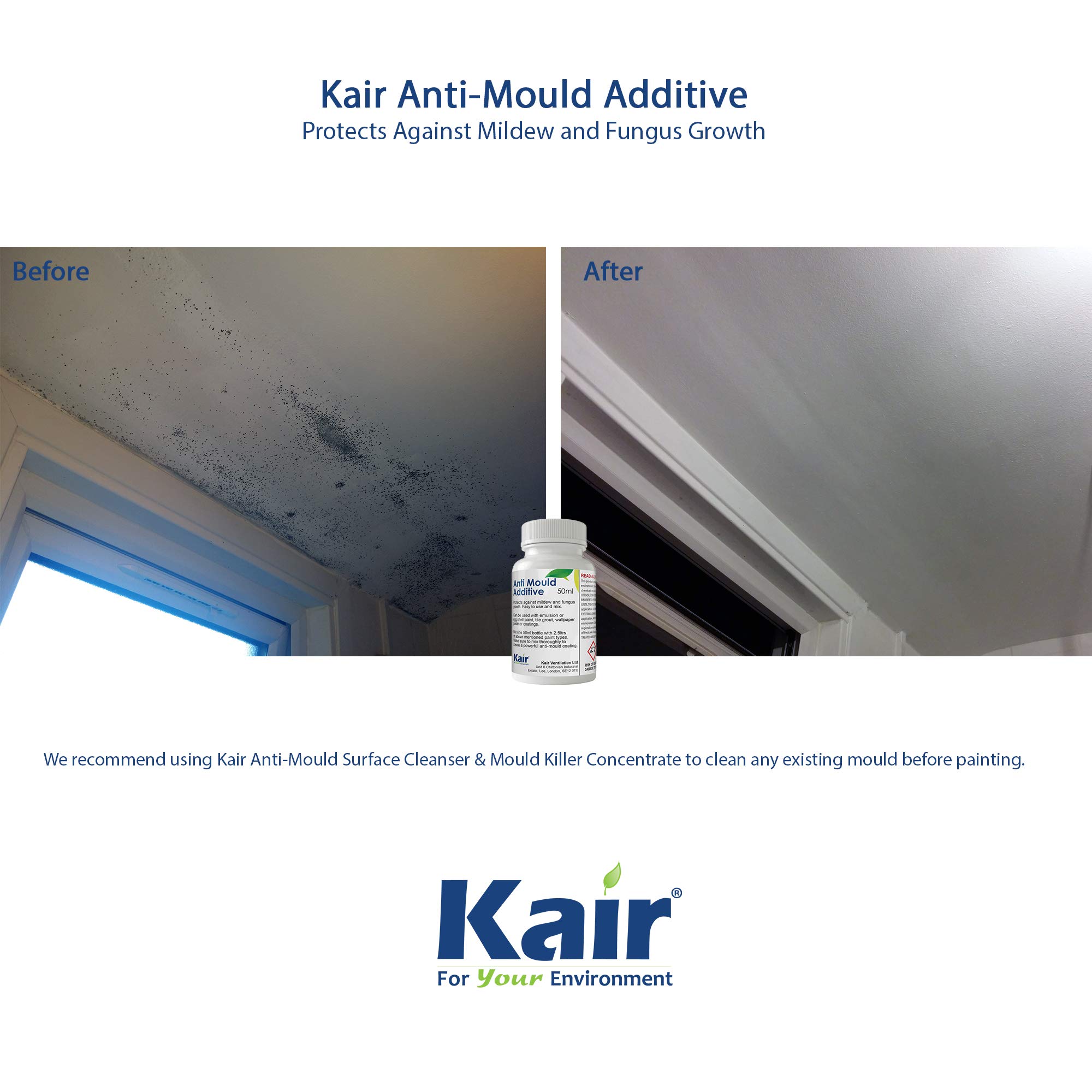 Kair AntiMould Additive for Emulsion & Gloss Paint 50 ml Protects