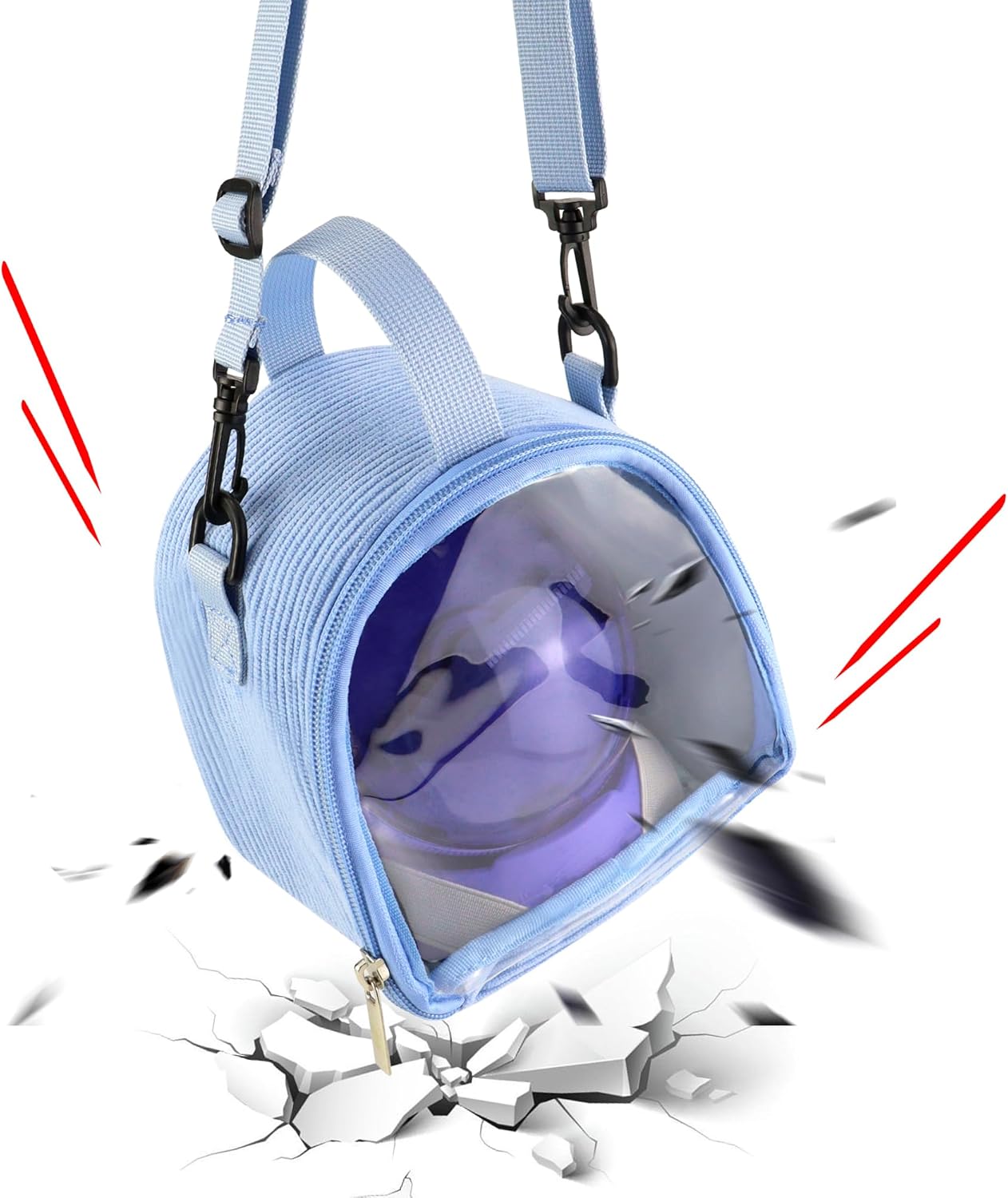 Carrying Bag compatible with Bitzee Hamster Ball Interactive Toy, with Adjustable Shoulder Strap (Blue)