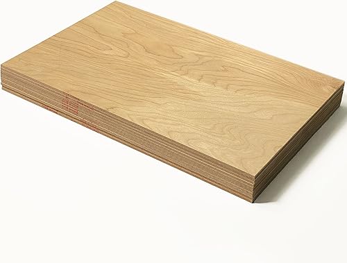 10 hojas de abedul natural de 12 x 19  0.197 in 14 de pulgada, núcleo de MDF, grado A1 premium, de una cara, listo para Glowforge, sin terminar,