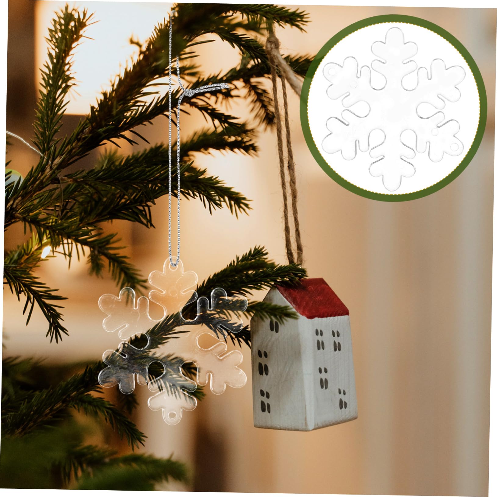 Cabilock Lot De 2 Décorations De Noël Élégantes À Suspendre Flocons De Neige Pendentifs pour Sapin De Noël pour La Décoration Intérieure 100 Pièces X 2