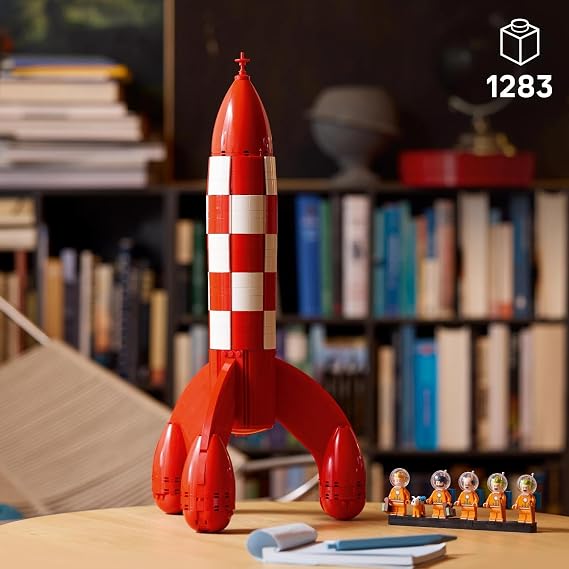 LEGO Ideas Tintin Ay Roketi 21367 - Yetişkinler için Uzay Tulumları, Kasklar, Oksijen Tüpleri Giyen 5 Minifigür ile Snowy Figürü İçeren Yaratıcı Dekoratif Model Yapım Seti, Hediye Fikri (1283 Parça)