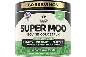 Super Moo Grass Fed Bovine Colostrum Powder: Boost Your Immunity, Gut Health, and More