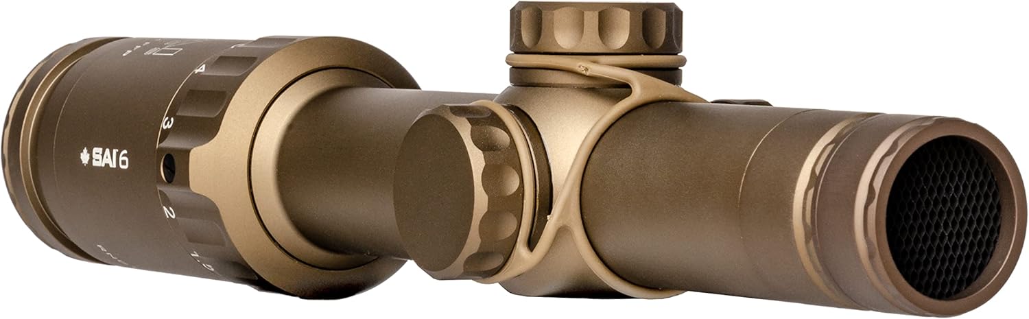 SAI Optics Model SAI 6 1x-6x 24mm Low Power Variable Optic LPVO Riflescope with Rapid Aiming Feature Reticle