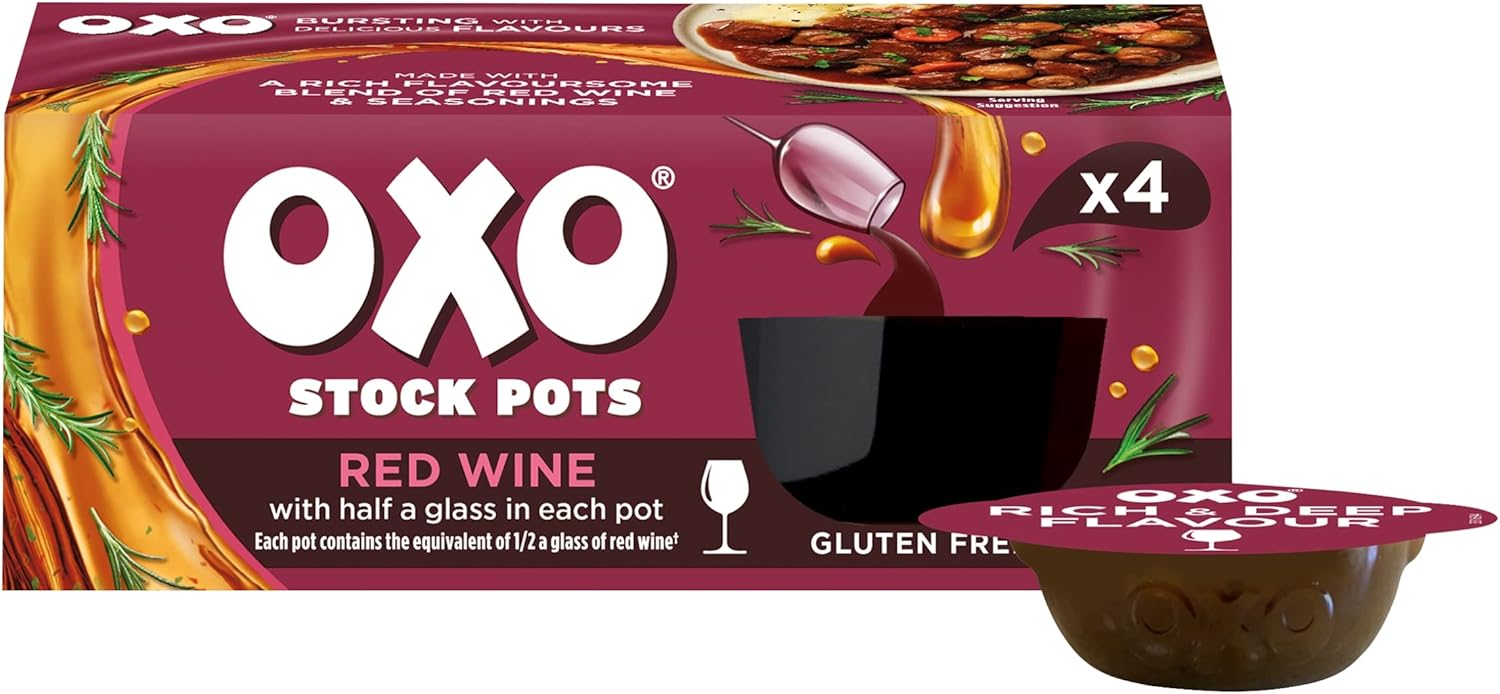 OXO Stock Pots Rich Flavoursome Blend of Red Wine, 4 x 20 g (80 g
