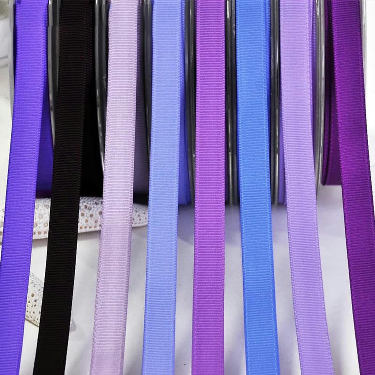 Cinta de grogrén sólida de 6, 9, 13, 16, 19 y 22 mm, 100 yardas, azul y morado, para envolver vestidos, decoración, bricolaje, Ultra Biolet 467, 22 mm