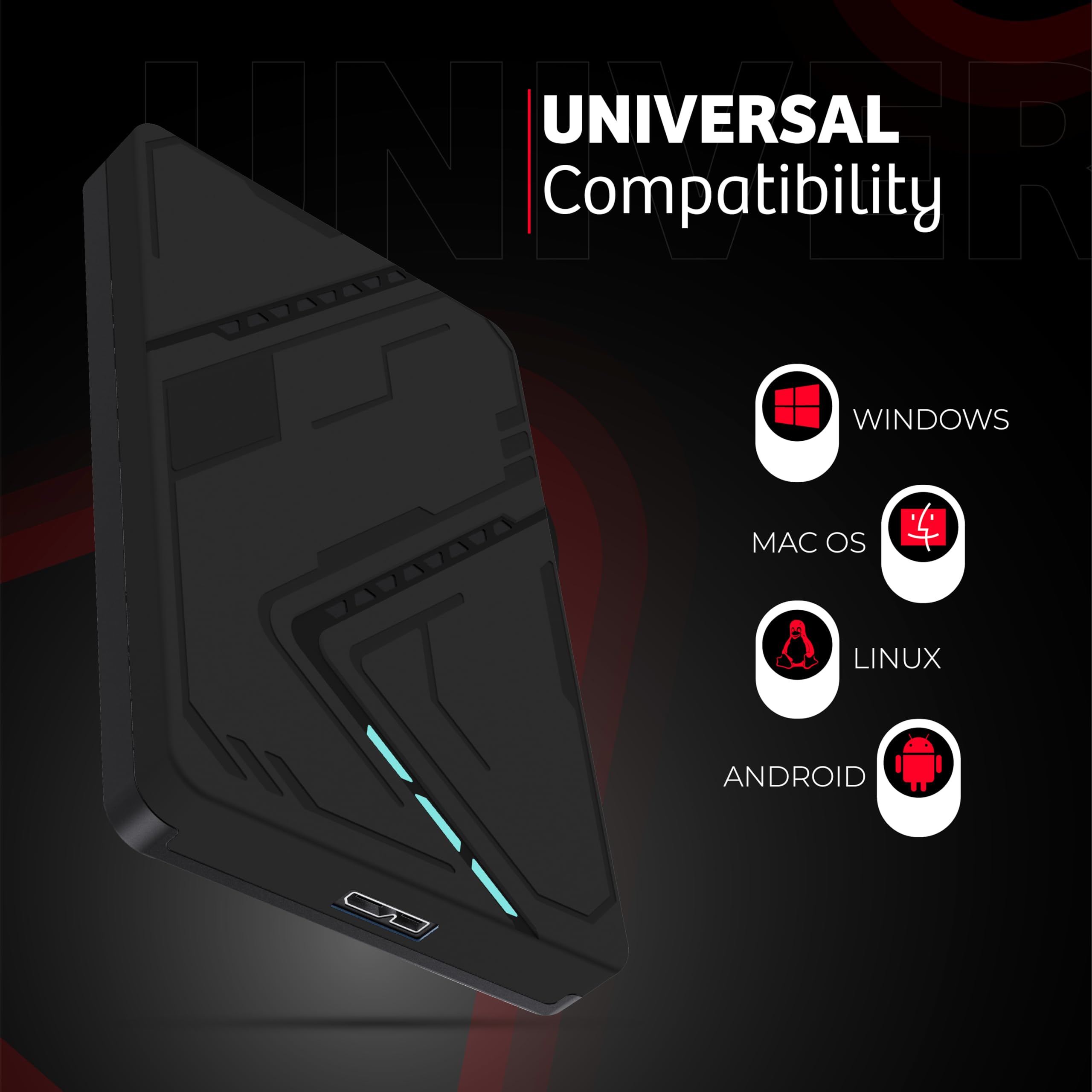 Disco duro externo USB 3.0 de 1 TB, disco duro externo PS5, disco duro externo de 2.5 pulgadas, almacenamiento de transferencia de datos de alta velocidad y disco duro de respaldo para laptop, consola