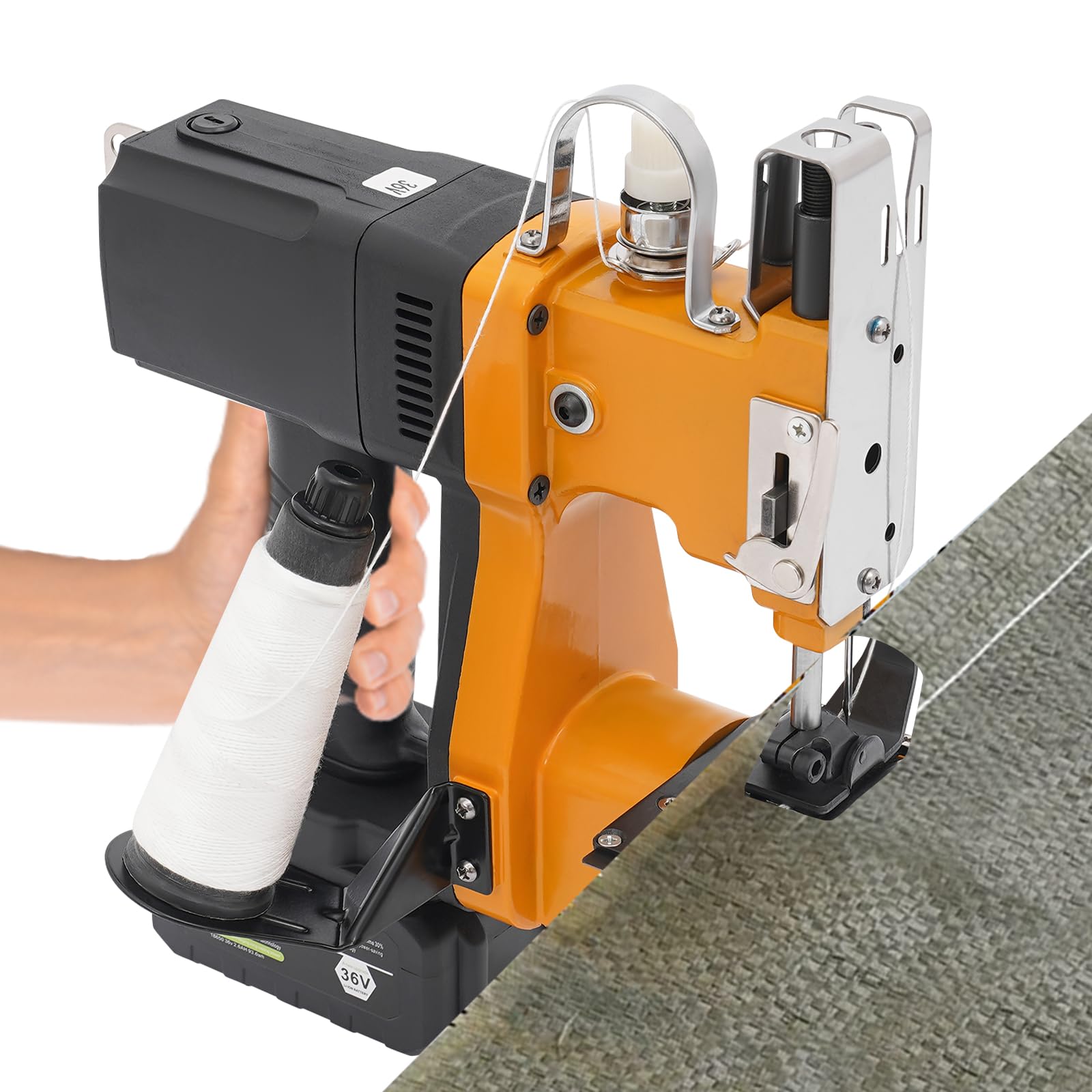 Macchina per sigillare sacchetto, macchina da cucire portatile, macchina da cucire GK9-350D con batteria al litio 36v2600ah 190 W, motore in rame - giallo