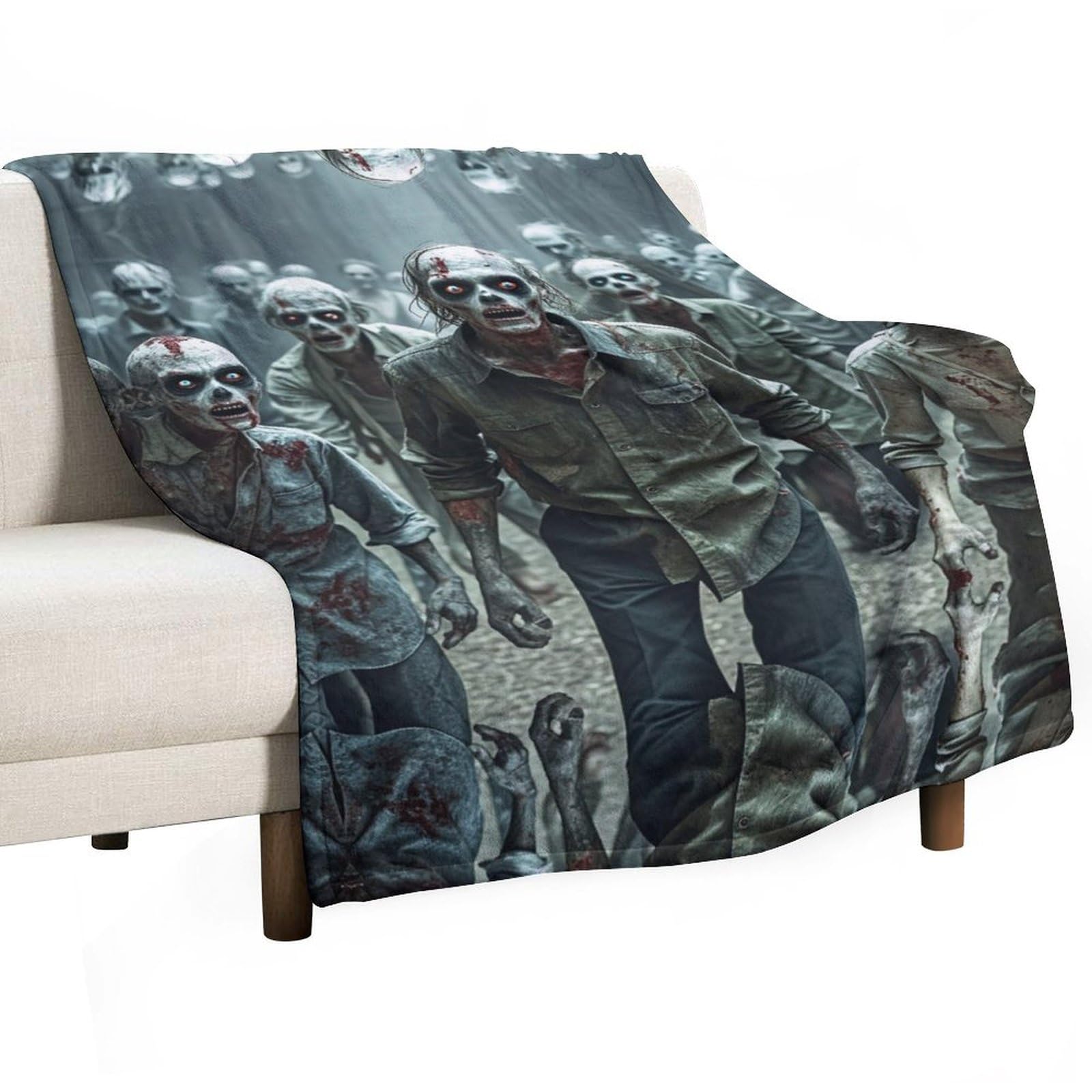 Couverture zombies flanelle douce plaid lit canapé décoration automne confortable