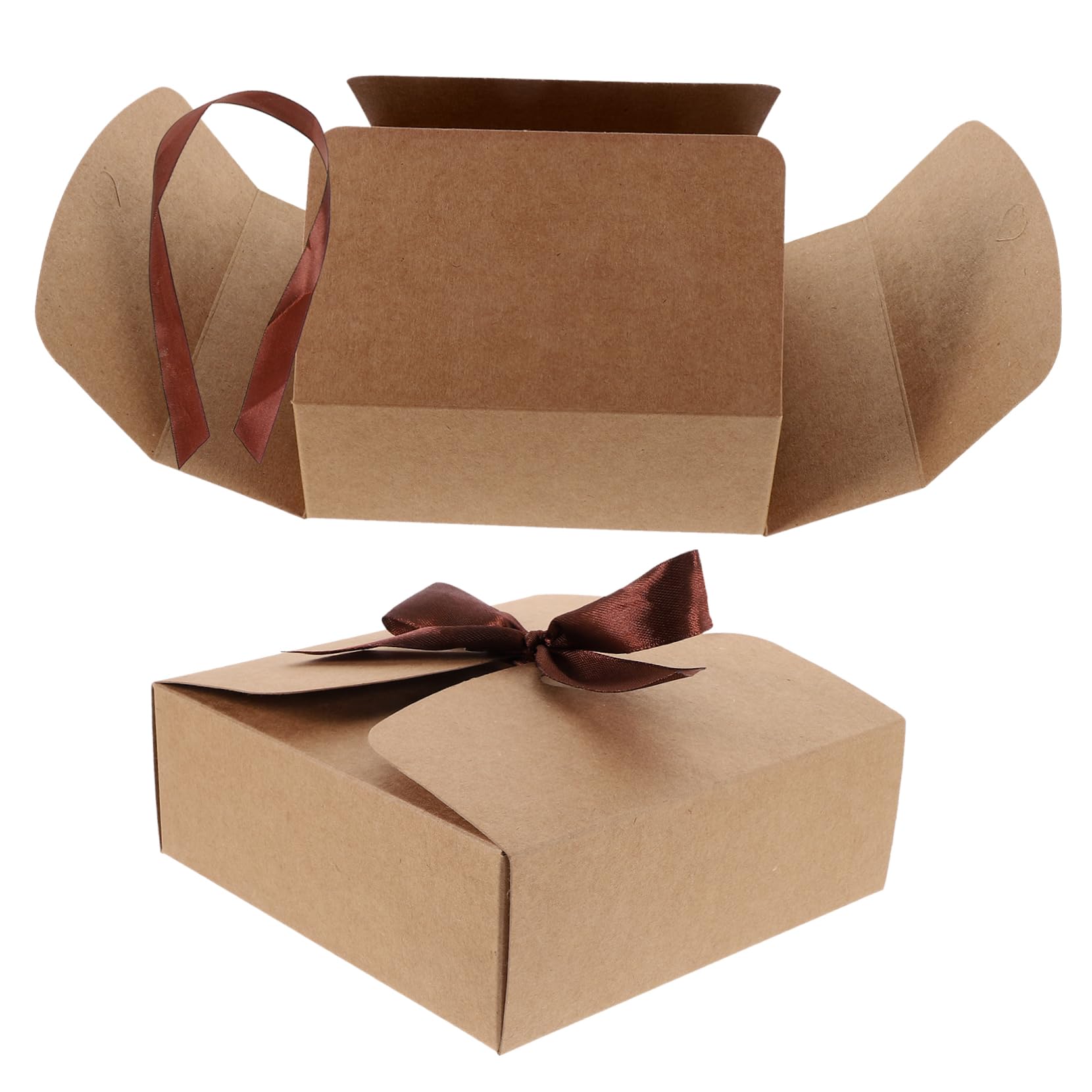 Boîte de Pâtisserie Carrée 20 Pièces en Papier Kraft pour Emballage