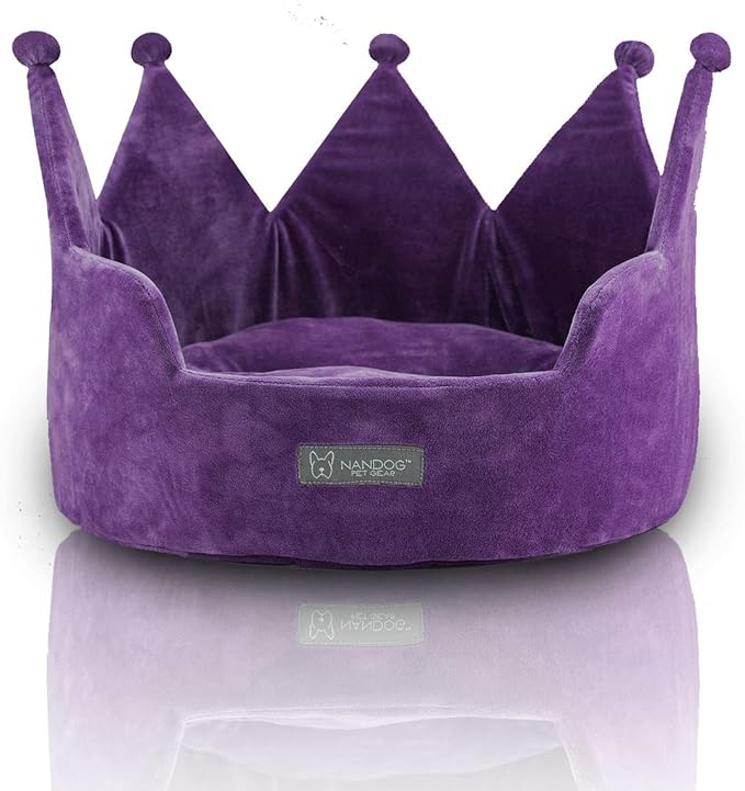 NANDOG Pet Gear Crown Cozy Round Dog and Cat Bed