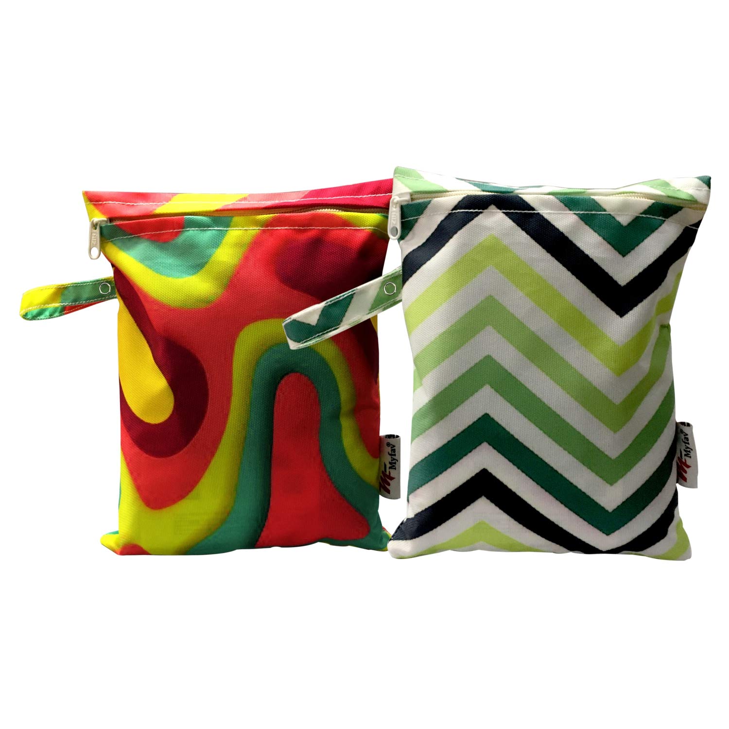 MY FAV Diaper Wet Dry Pouch with Zipper, Reusable & Washable Organizer Bag for Travel, Beach, Pool, Stroller, Diapers, Dirty Gym Clothes, Wet Swimsuits, Toiletries- Pack of 2 (Style 1)-image-22