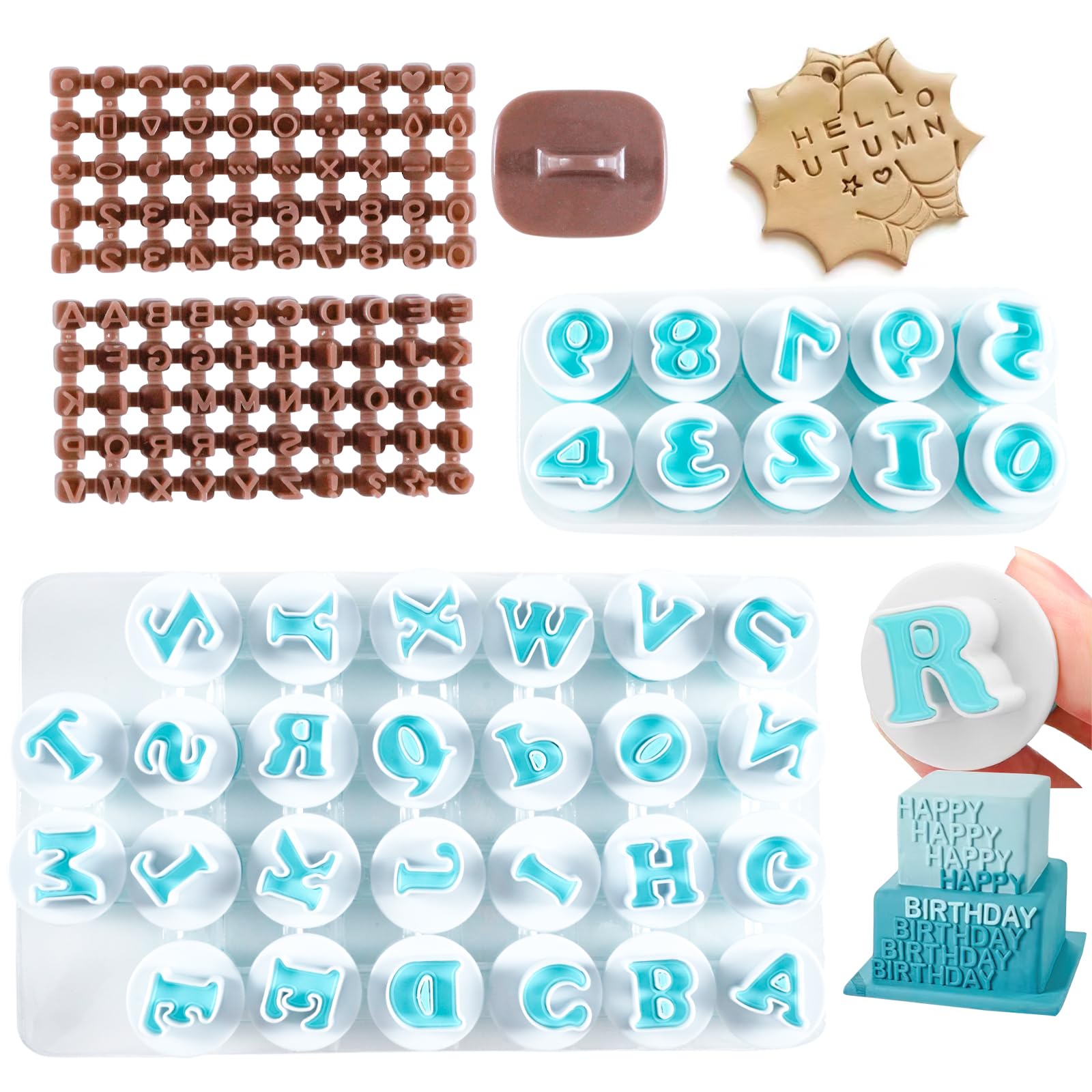 NAESM Clay Digital and Letter Stamps, Polymer Clay Stamps