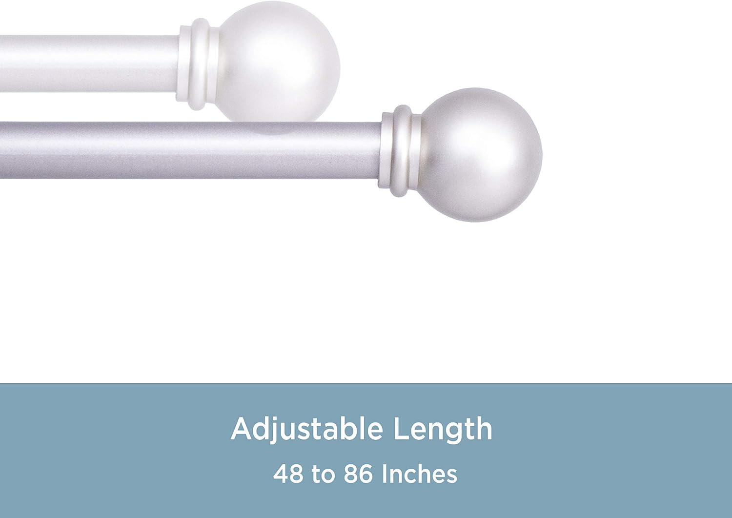 Chelsea 48-86 in. Decorative Curtain Rod & Holdback Set, 5/8 in. Diameter, Brushed Nickel