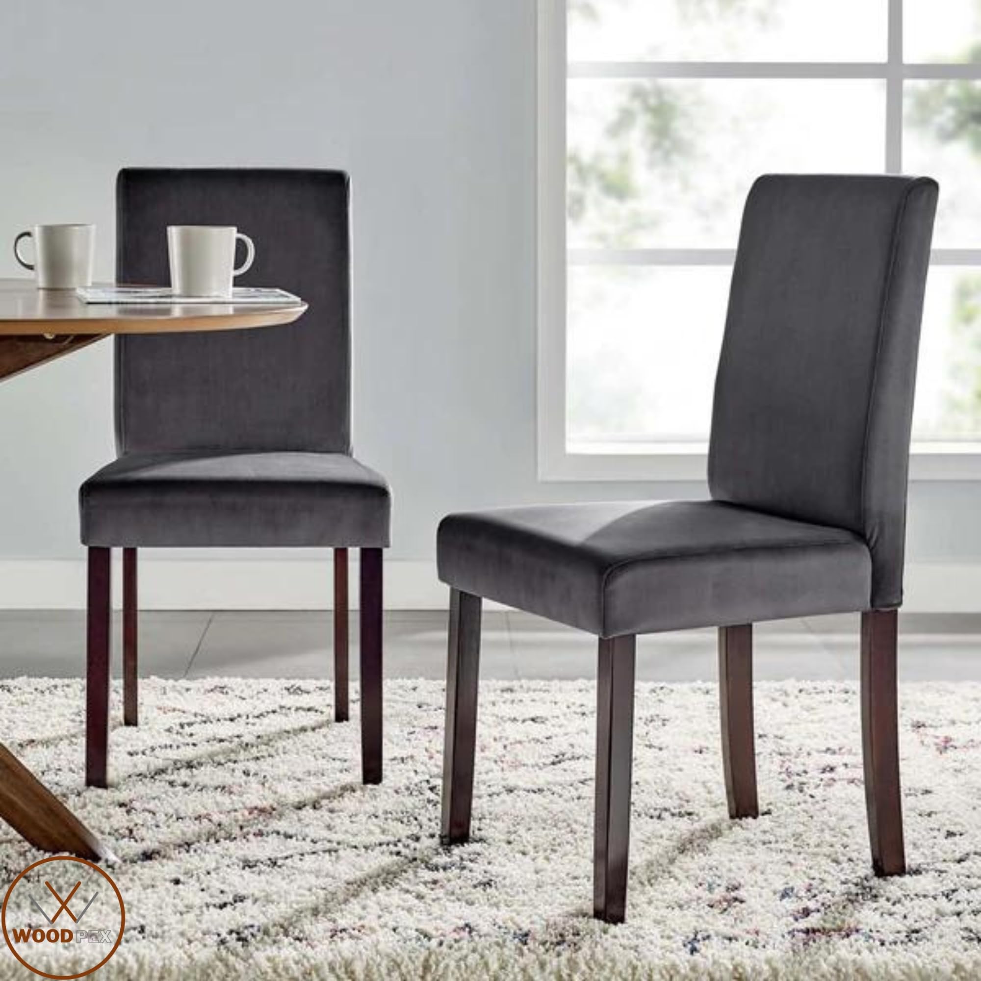 Wood Pex Modern Velvet Accent Dining Chair Simple Armless Design