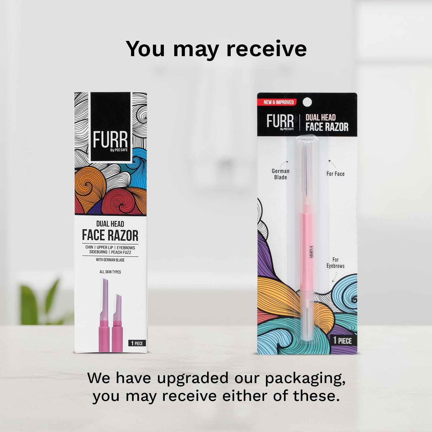 FURR Dual Head Face Razor 1N | German Blade | Eyebrow & Facial Hair