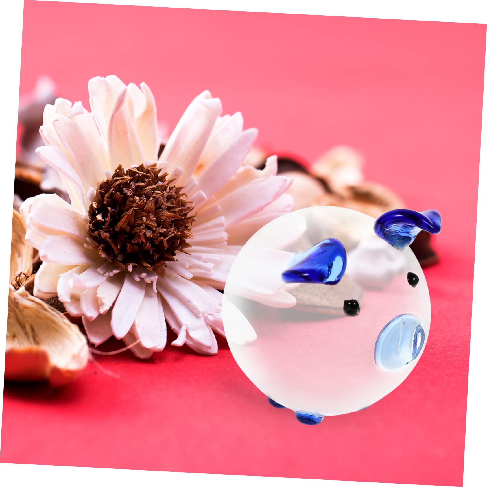 DECHOUS Figurine Animal Décorative en Verre Cristal Bleu de Cochon, Ornement de Bureau Surface Lisse, Décoration Unique pour Table de Salle à Manger