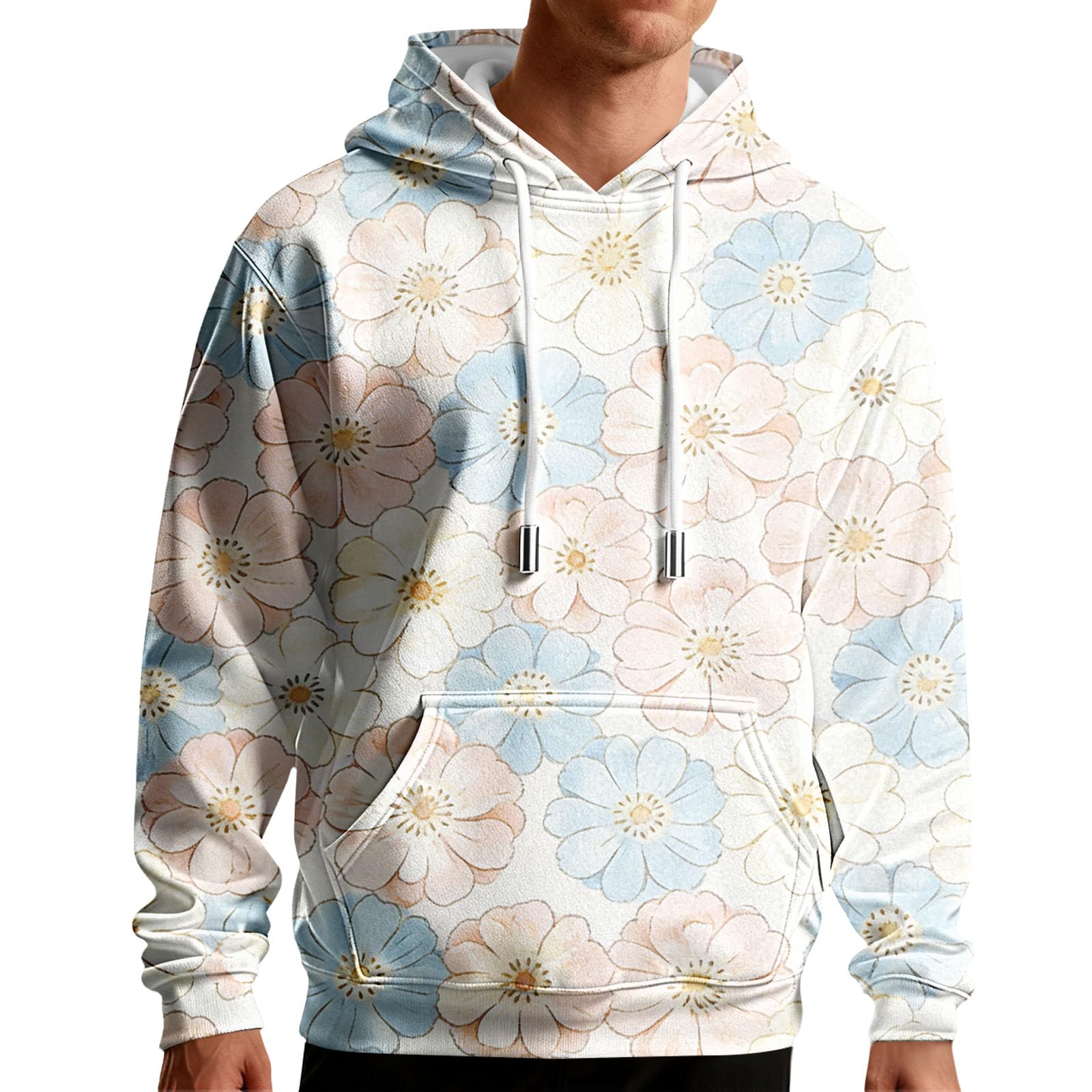 Sudadera impermeable hombre para protegerse del sol y la lluvia con diseño rosas 3D 5