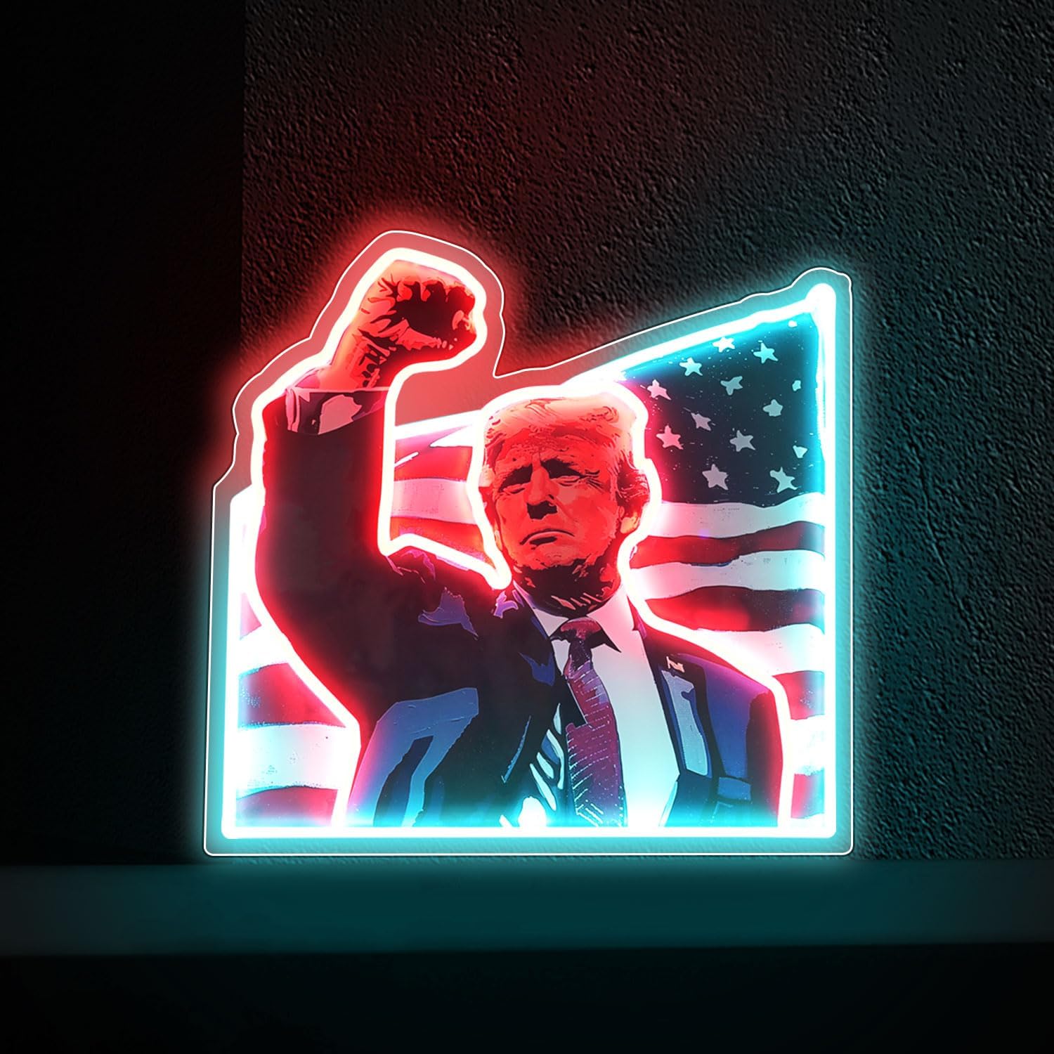 Trump Neon Light, Trump Fist Neon Sign for Wall Decor, Pop Art Neon Light for Family Office Wall Decor Aesthetic Wall Art