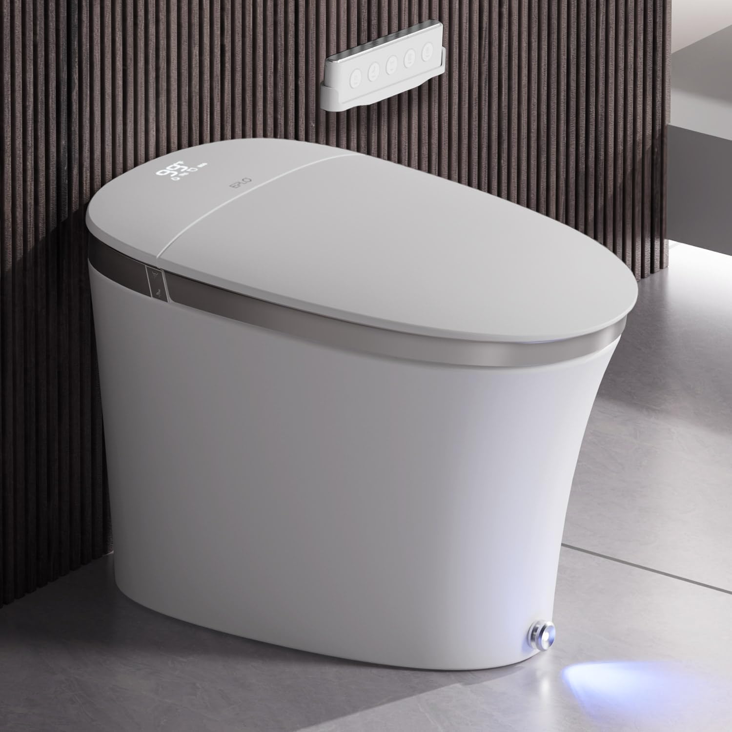 EPLO Smart Toilet with Powerful Flush, Auto Open/Close,Foam Shield, Elongated Heated Seat, ADA Comfort Height Bidet Toilet,Instant Warm Water&Dryer,Temp Display - iX7-PRO