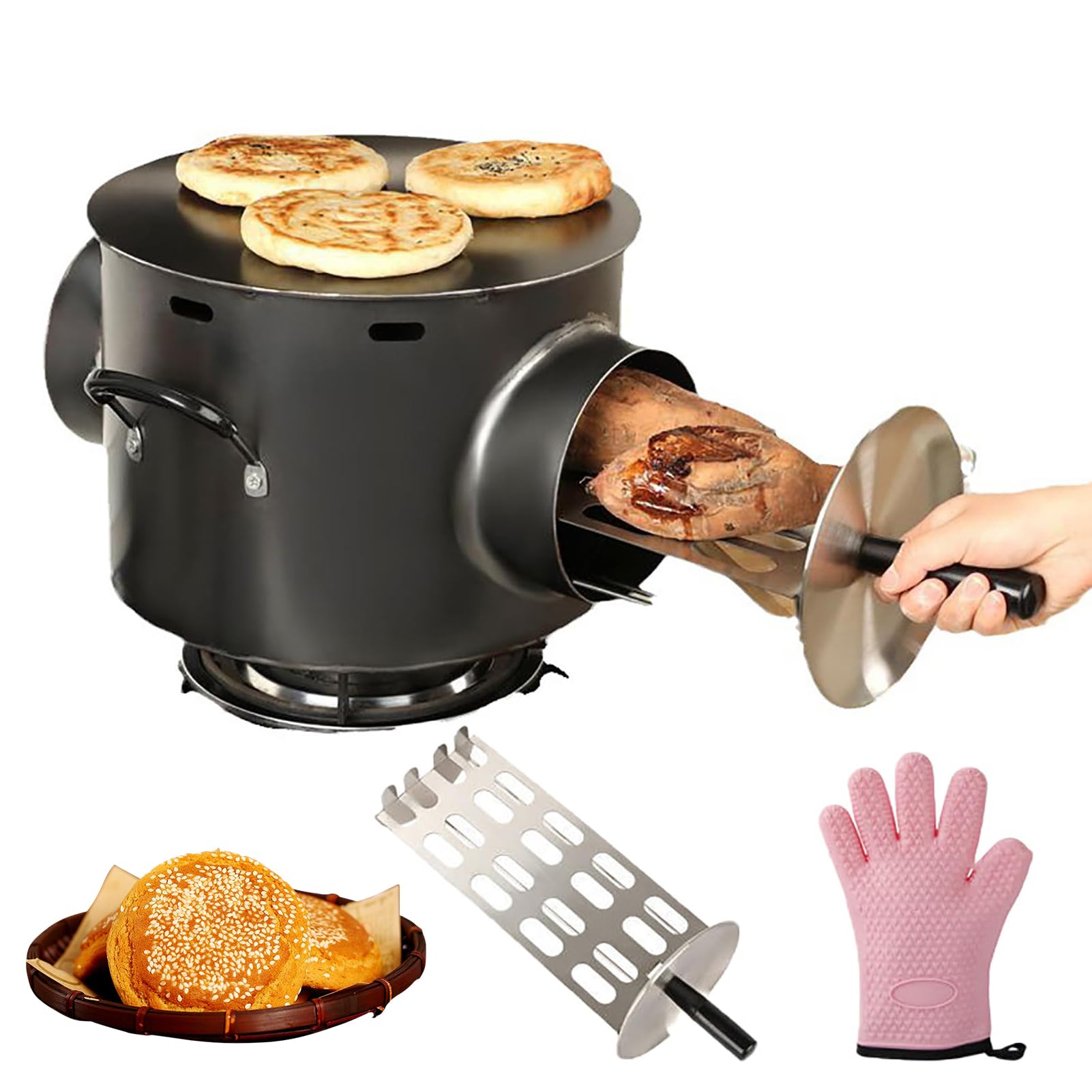 Barbecue à gaz portable inox sans fumée avec tiroir pour camping