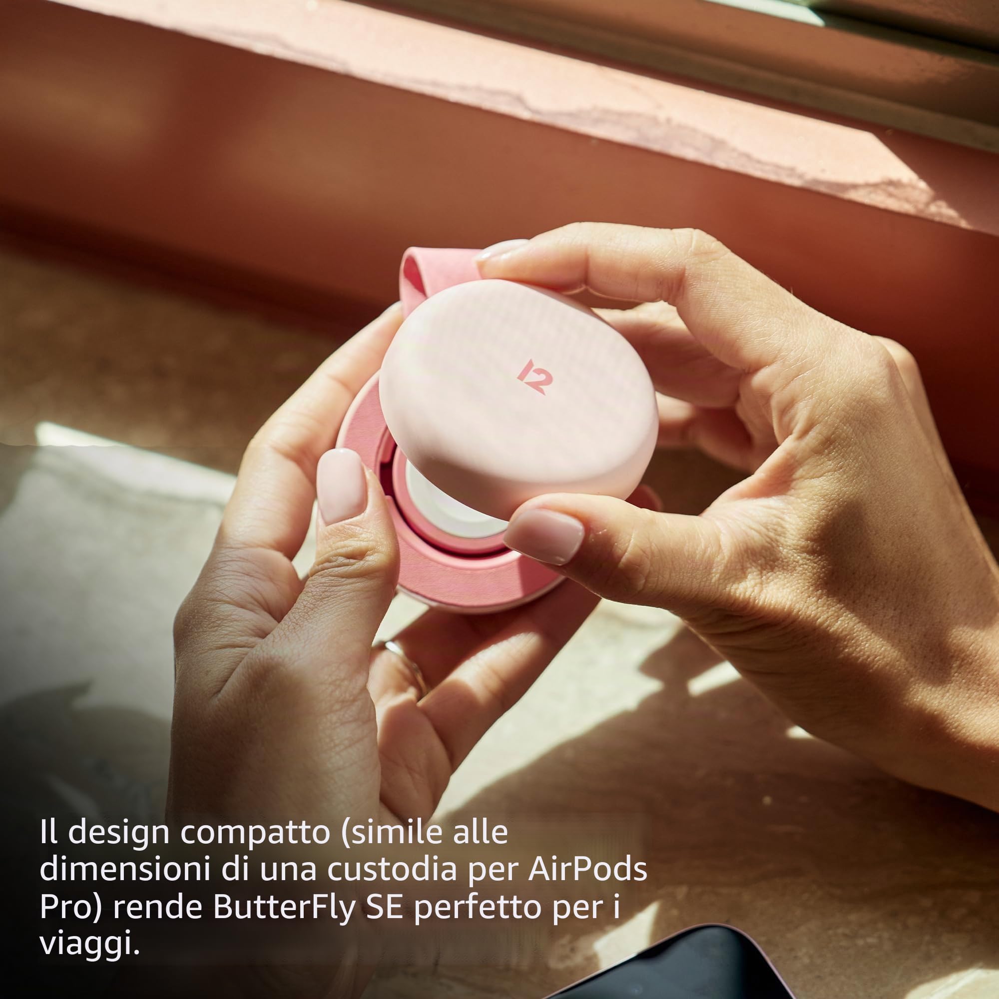 Butterfly SE Caricabatterie da viaggio wireless compatto pieghevole 2 in 1, ricarica MagSafe Duo da 15 W per iPhone, AirPods e Apple Watch, rosa