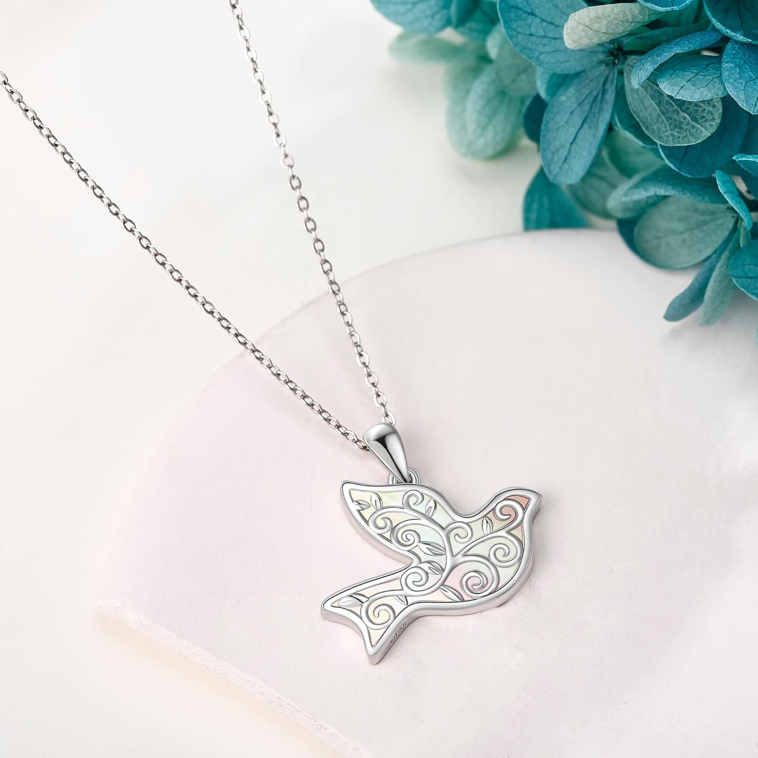 Dove Necklace 925 Sterling Silver Dove Pendant Necklace Peace Dove Holy Spirit Jewelry For Women Gifts - Image 4