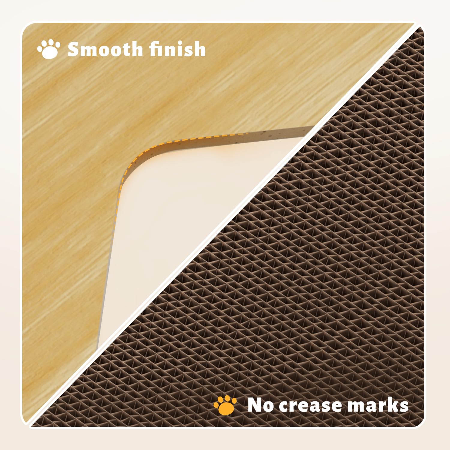 Adolug Wooden Cat House Corrugated Cat Scratch Board, Removable Scratching Pad with Buckle Design, Durable, Easy to Clean, No Odor, Ideal for Scratching and Resting.