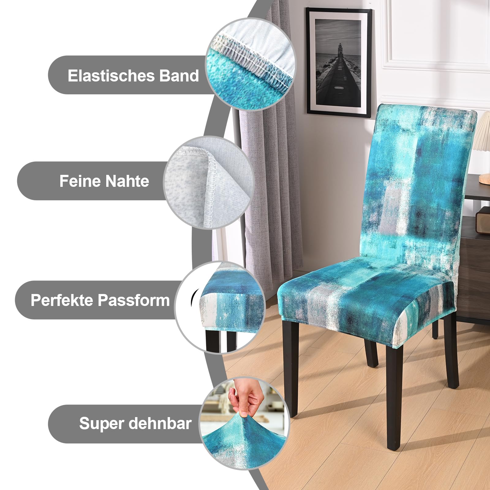 Alishomtll Set Coprisedia Elasticizzati Grigi, Lavabili E Super Adattabili - Per Sale, Ristoranti, Casa - Foto 8