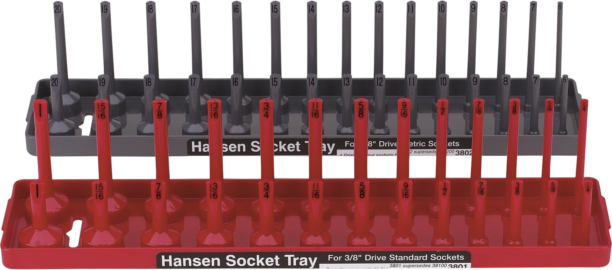 Socket Holder Tray Hansen 6-Piece Socket Holder & Tray Set - Toolbox & Drawer Organizer (Made In USA) Hansen Metric Socket Tray - Foto 5