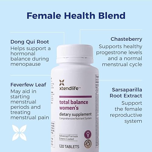 Miniatura 8 de Xtend-Life Total Balance - Suplemento multivitamínicomultinutriente para mujeres antienvejecimiento y salud general (120 tabletas entéricas