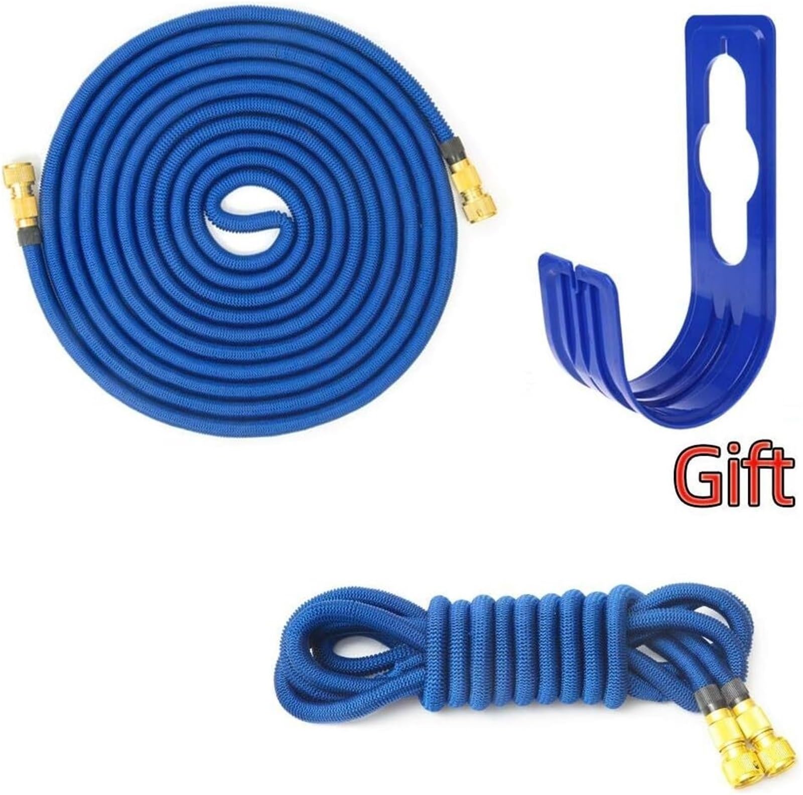 Manguera de jardín extensible, manguera de riego mágica, flexible, extensible, mangueras de tubo, botella de riego for boquilla de espuma, 1 manguera azul(Blue,10m)
