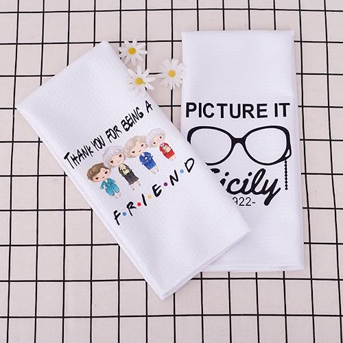 Miniatura 6 de LXOMILL Divertidas toallas de cocina, regalos para amigos, regalos de cumpleaños de amistad dorada para mujeres, mujeres, niñas, mamá, juego de