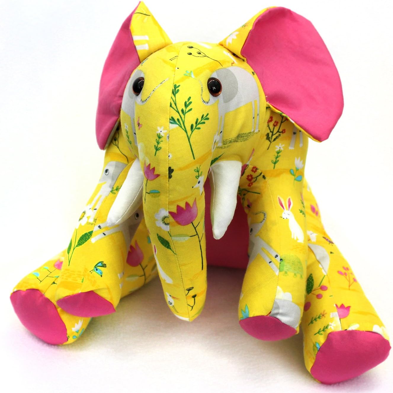 Patchwork Plus VA Ellie Elephant Stuffed Animal Kit, Yellow
