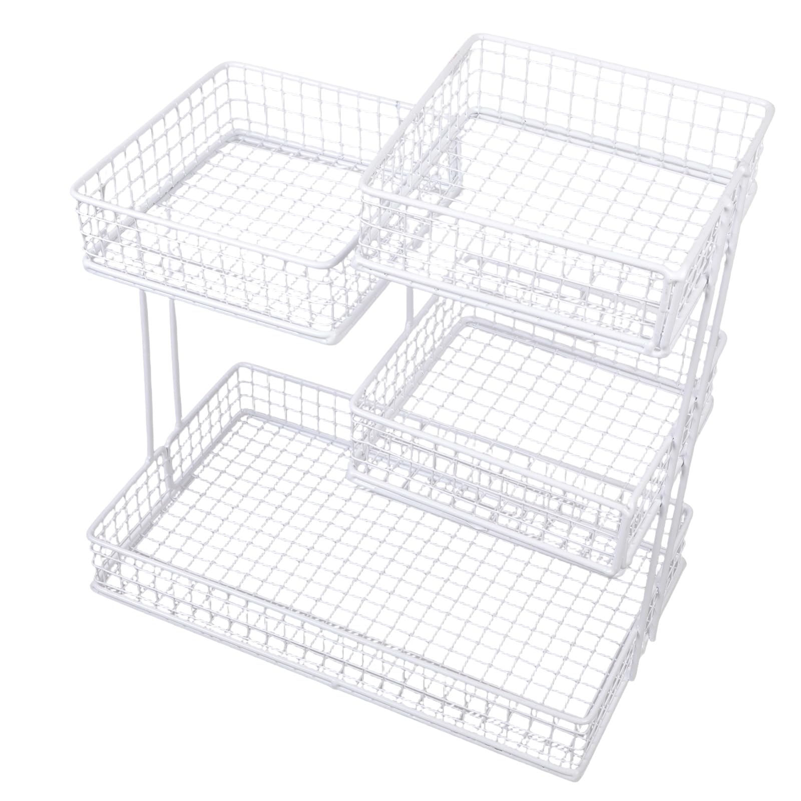 Buxuaaaa White Modern 4 Cosmetic Shelf Coating Desktop For Home Use Rust Storage Rack