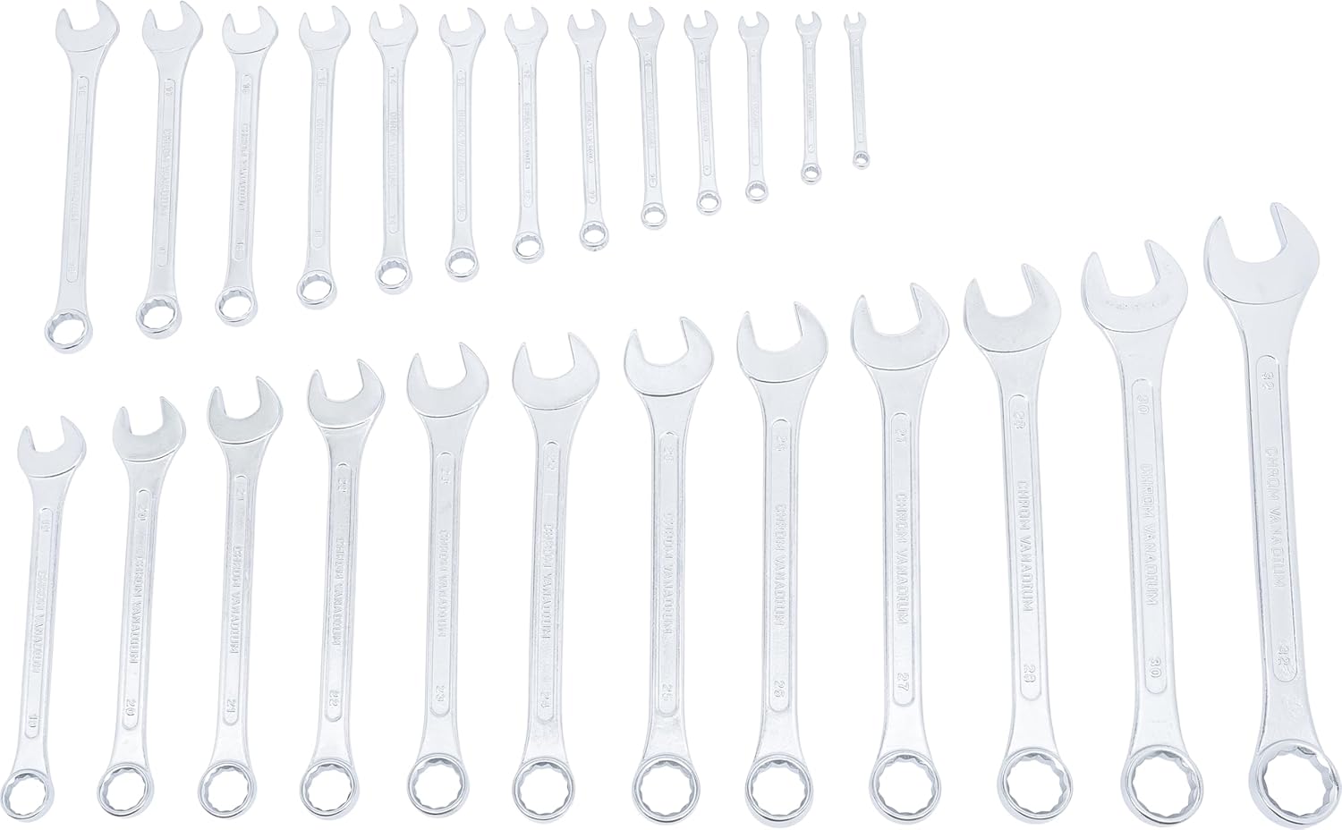 Kraftmann 1198"Sw6-32 Combination Spanner Set, Black/Silver