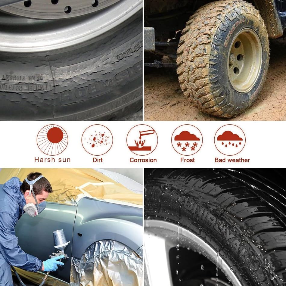 Reifentaschen 2/4 Packungen verstellbare 19"-36" Silberne Radreifenabdeckungen for Limousine, Wohnmobil, Wohnmobil, Van, Rad, Oxford, wasserdichter Sonnenschutz (Color : 4 Packs Large)