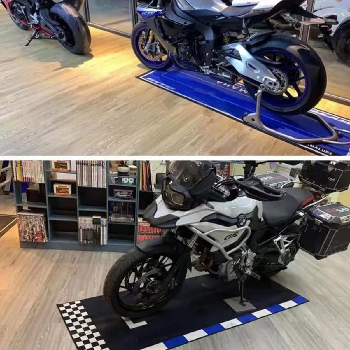 オートバイ　40-100cm 洗える　ガレージ　フロアパーキング　マット バイク Amazon | オートバイのフロアマッ 宽さ（40-100cm） 42個模様 デザイン
