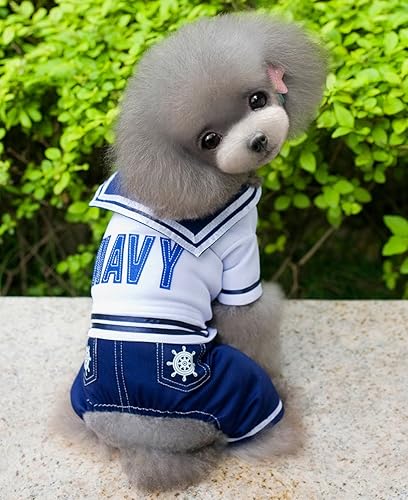 Miniatura 7 de PEGASUS SELMAI - Camisas para cachorros, color azul marino, para perros pequeños, trajes para mascotas, ropa para perrito, chihuahua, talla XL