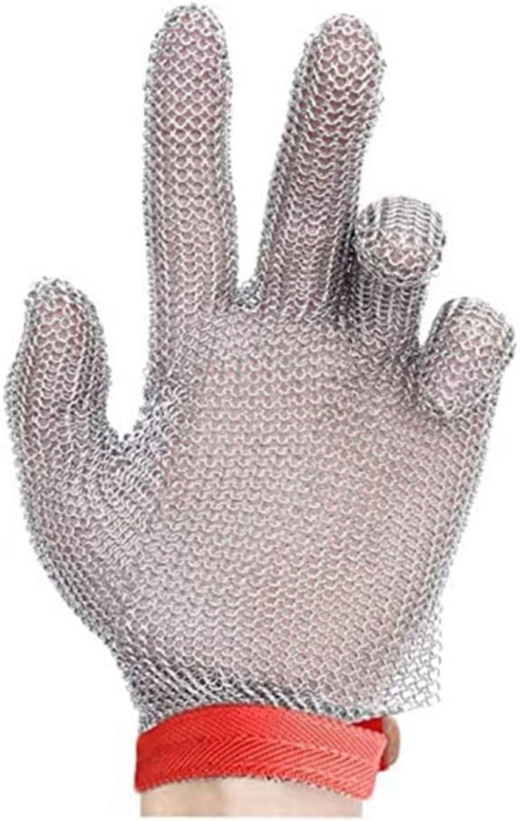 Cut Resistant Chainmail Glove, Stainless Steel Metal Mesh Glove for Butcher Meat Cutting, Kitchen Food Preparation, Oyster Shucking, Fish Fillet and Knife Handling 2 pcs,L