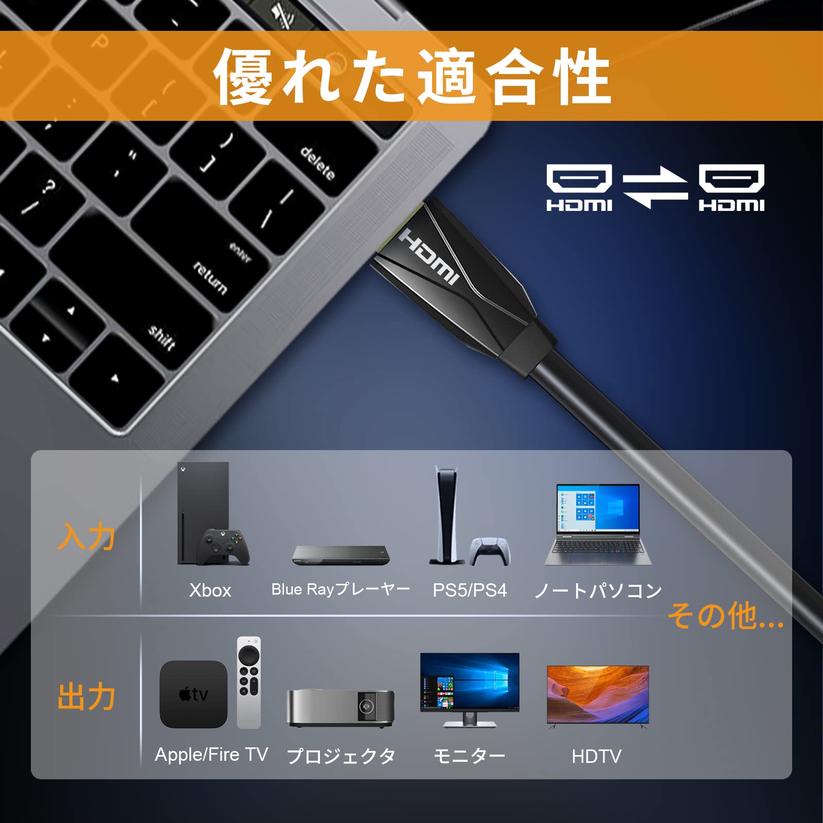 VEECOH 4K HDMIケーブル 　2m 2本パック 超高速 Amazon | VEECOH 4K HDMI ケーブル 15m ハイスピード アッ HDMI