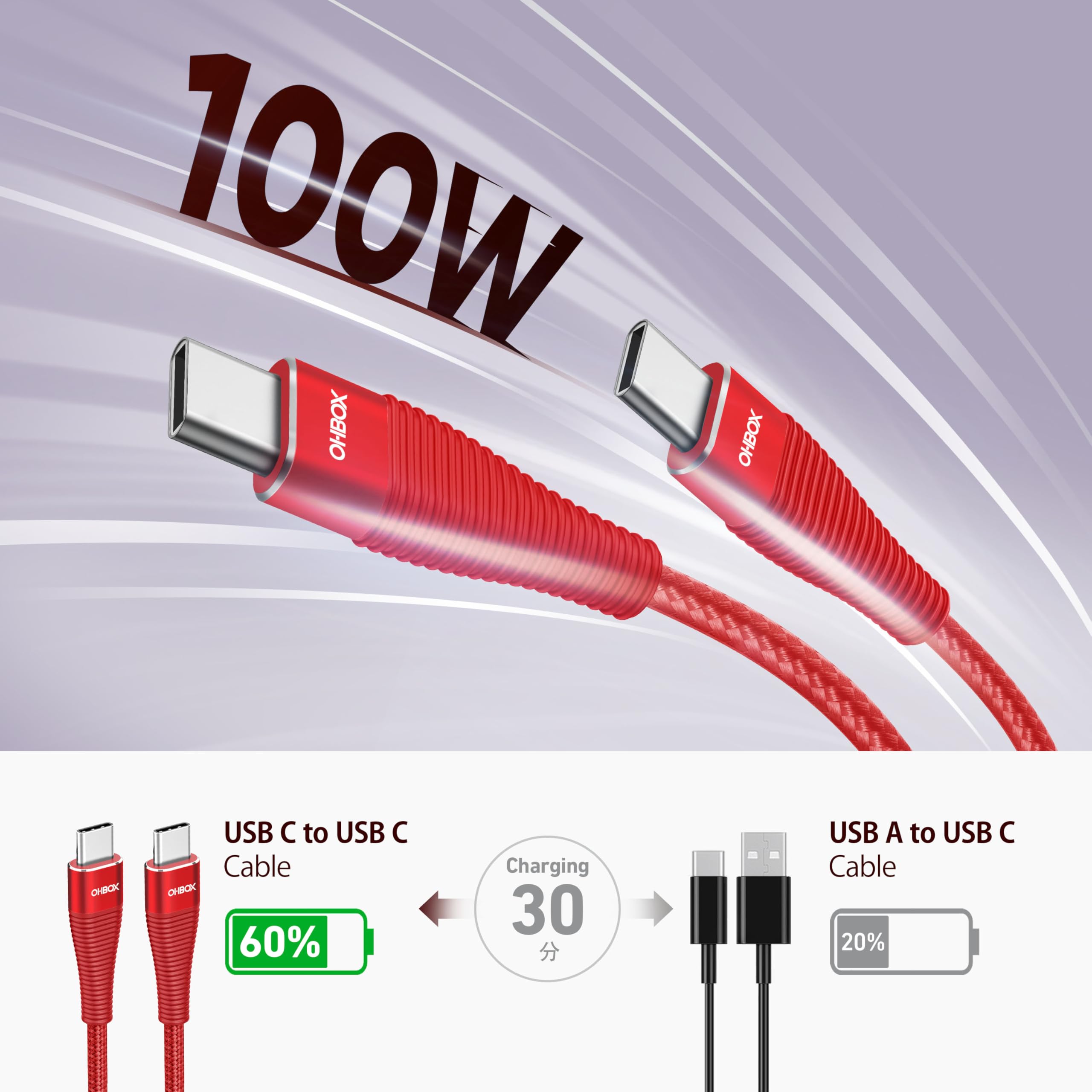 Cavo extra lungo da USB C a USB C, 15 m, 100 W, cavo di ricarica rapida per ricarica rapida, cavo di tipo C per iPhone 17 Pro Max, 16 15, iPad Pro/Air/Mini, MacBook, telefoni Samsung, tablet e