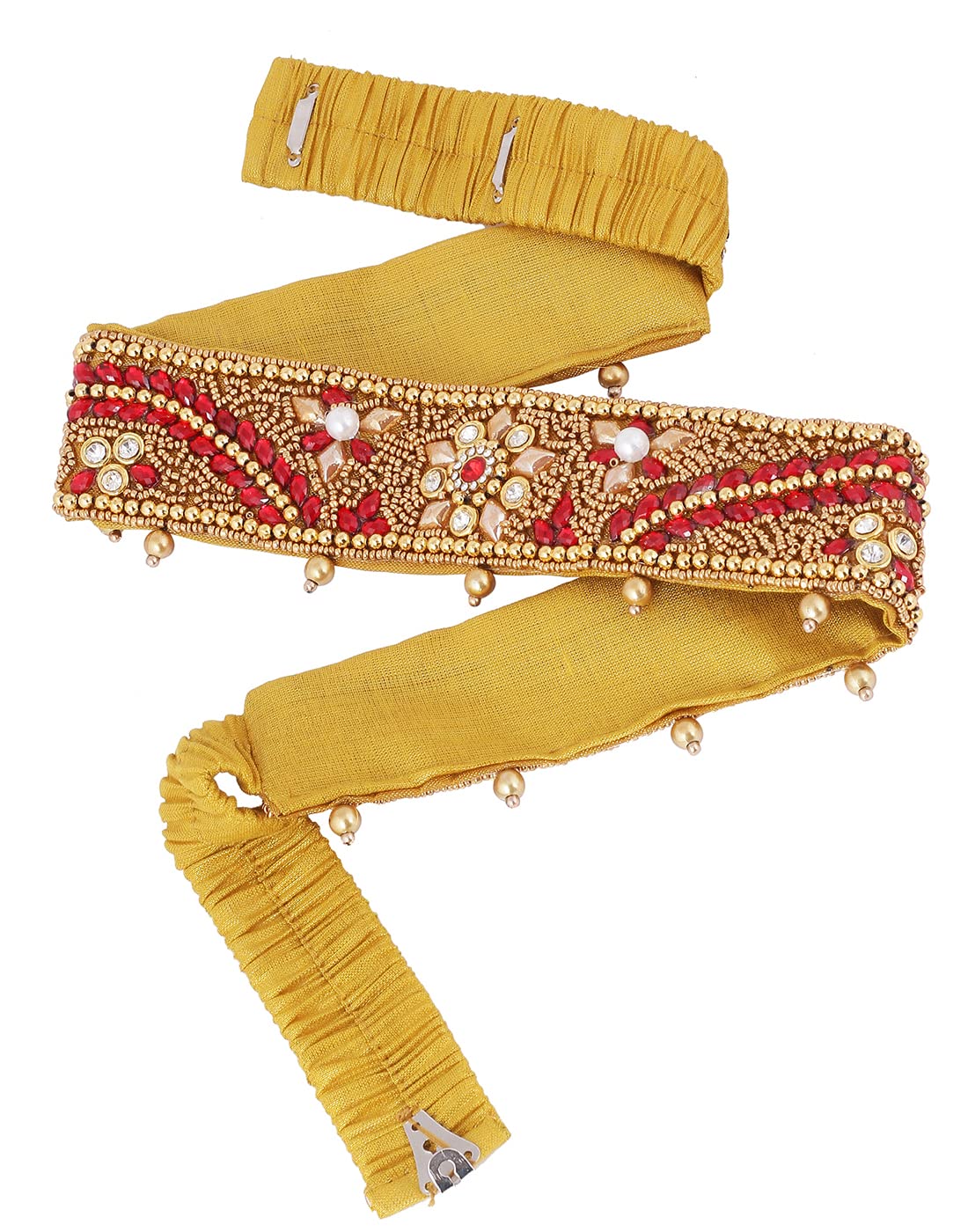 VAMA Traditional Jewellery Golden Zari Embroidery Saree Waist Belt Belly Chain Kamarband For Women