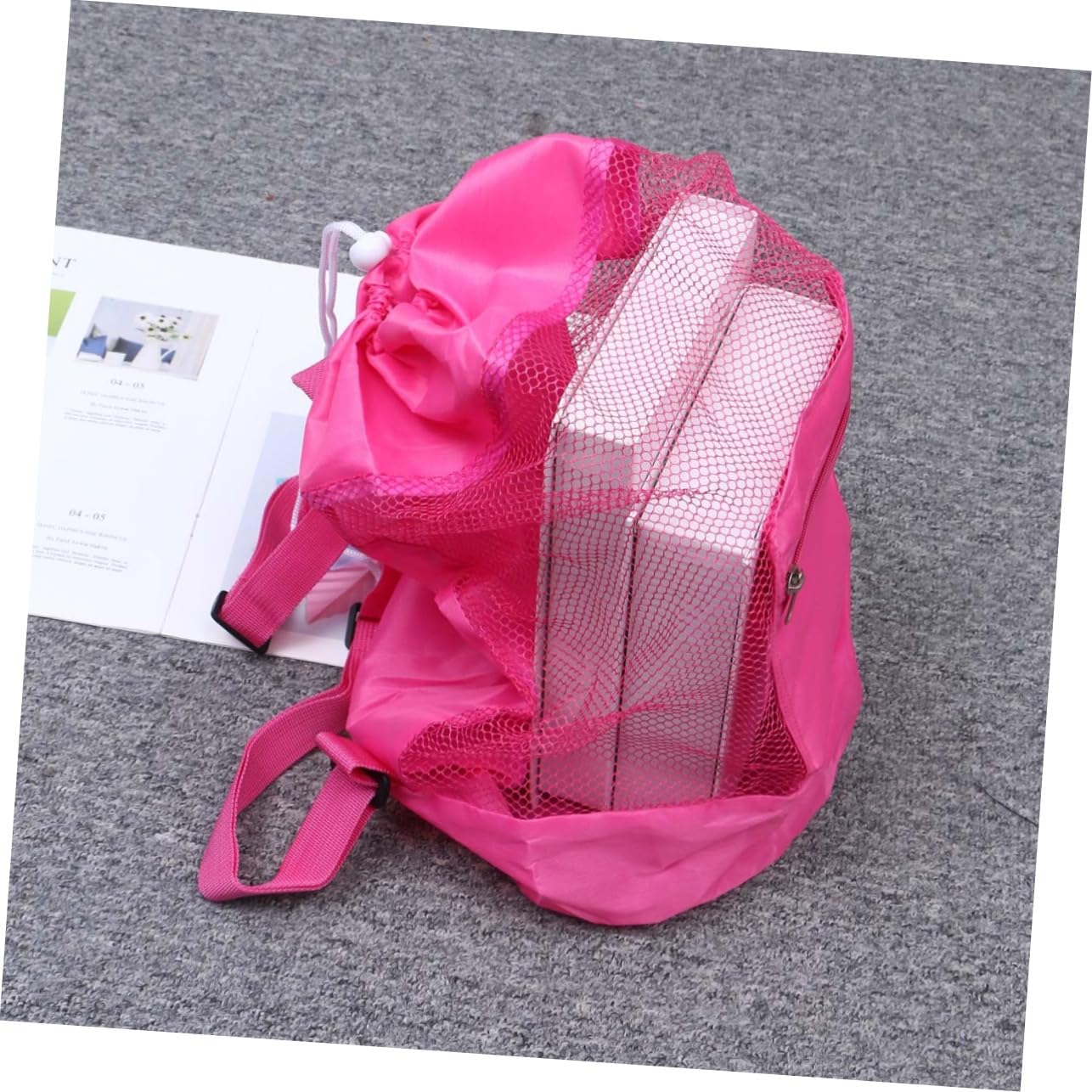 Veemoon Net Bag Shoulder Straps Boys and Girls Beach Storage Bag Beach Bag for Toys and Sundries