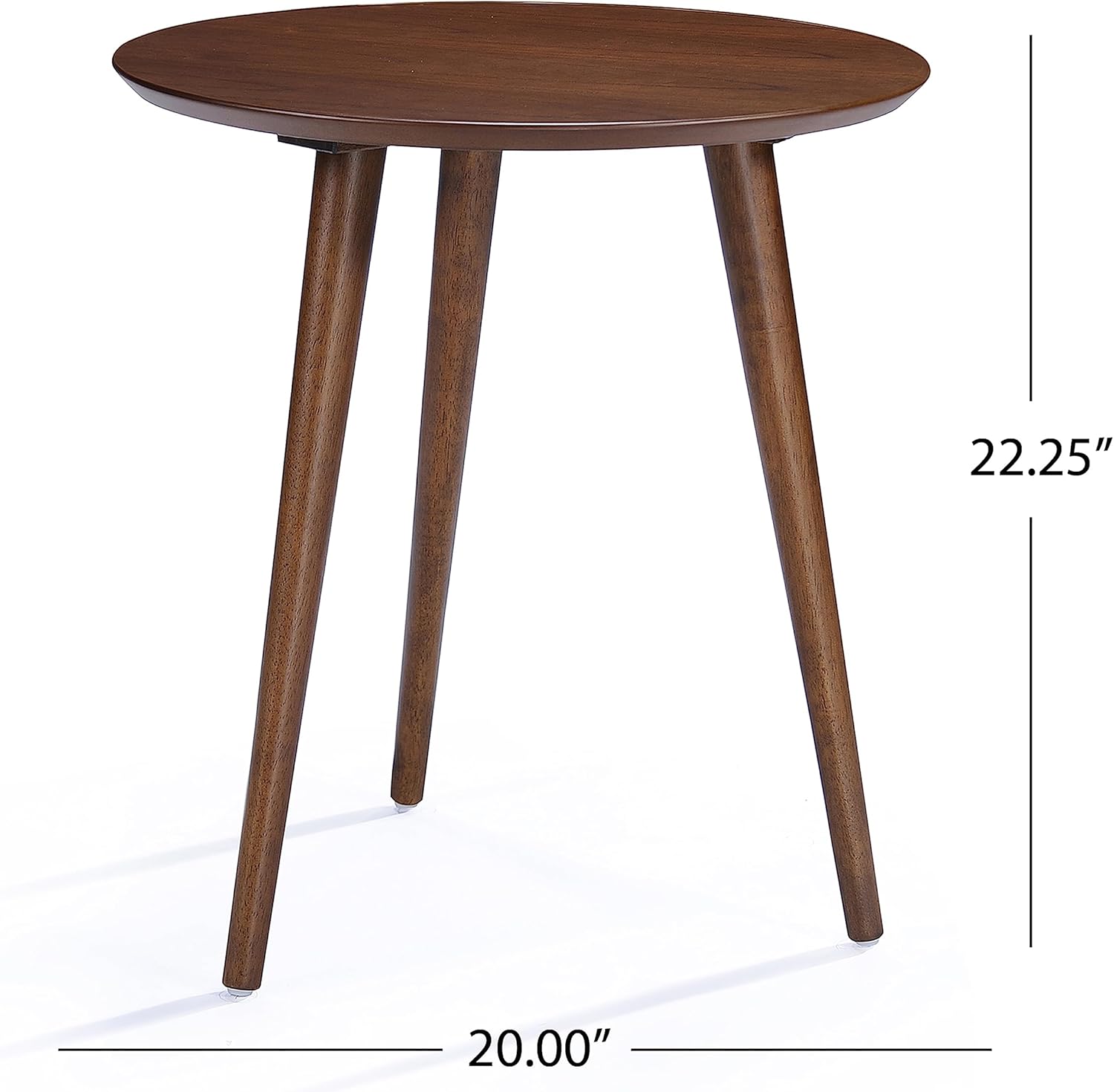 Evangeline Finished Wood End Table w/Faux Wood Overlay (Natural Walnut)