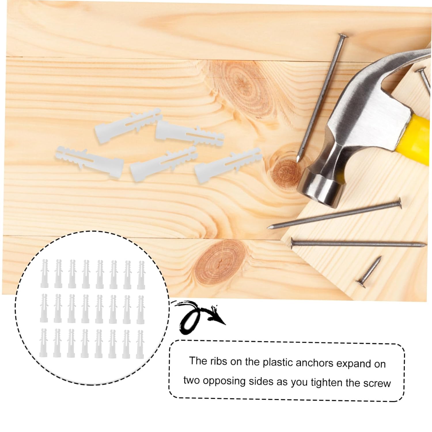 Gadpiparty 200Pcs Plastic Expansion Tube Wall Plug Anchors for Drywall Fixings Durable and Erosion Resistant for Concrete and Tile Applications