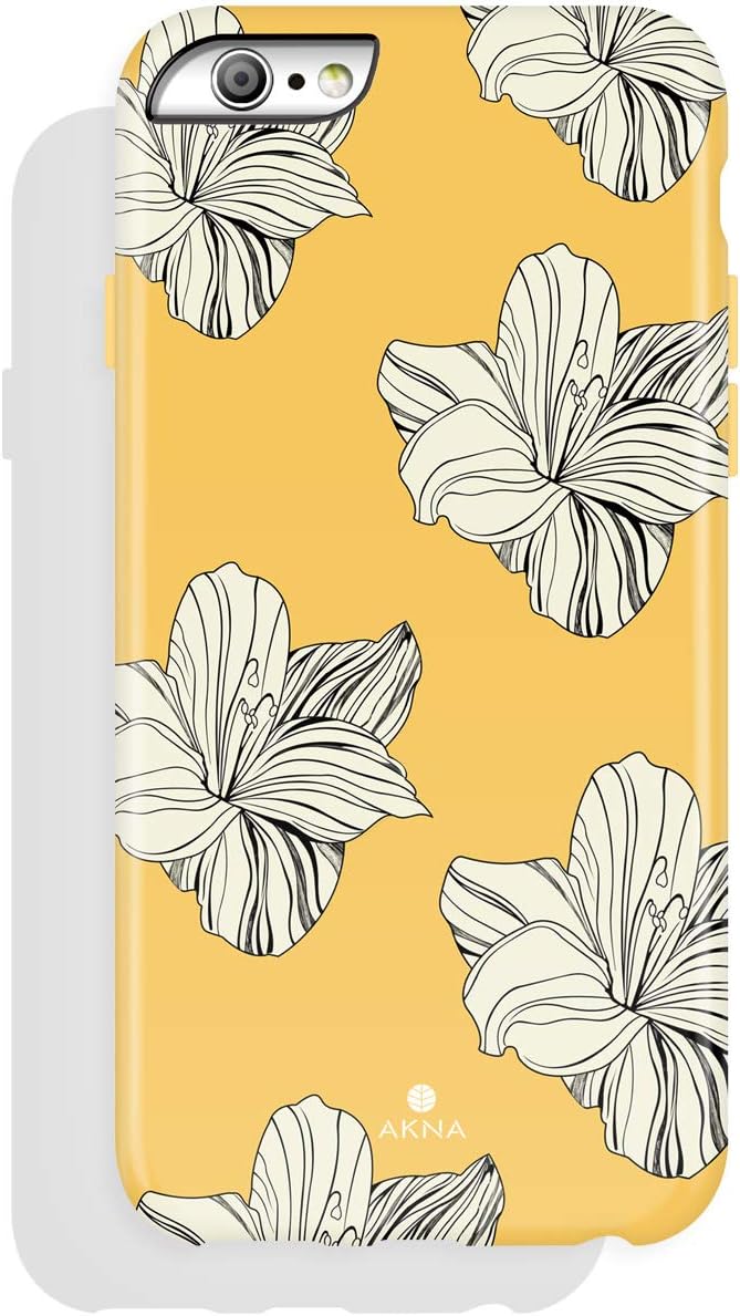 Akna iPhone 6/6s case for girls, Get-It-Now Collection High Impact Flexible Silicon Case for both iPhone 6 & iPhone 6s [Retro Yellow Floral](216-U.S)