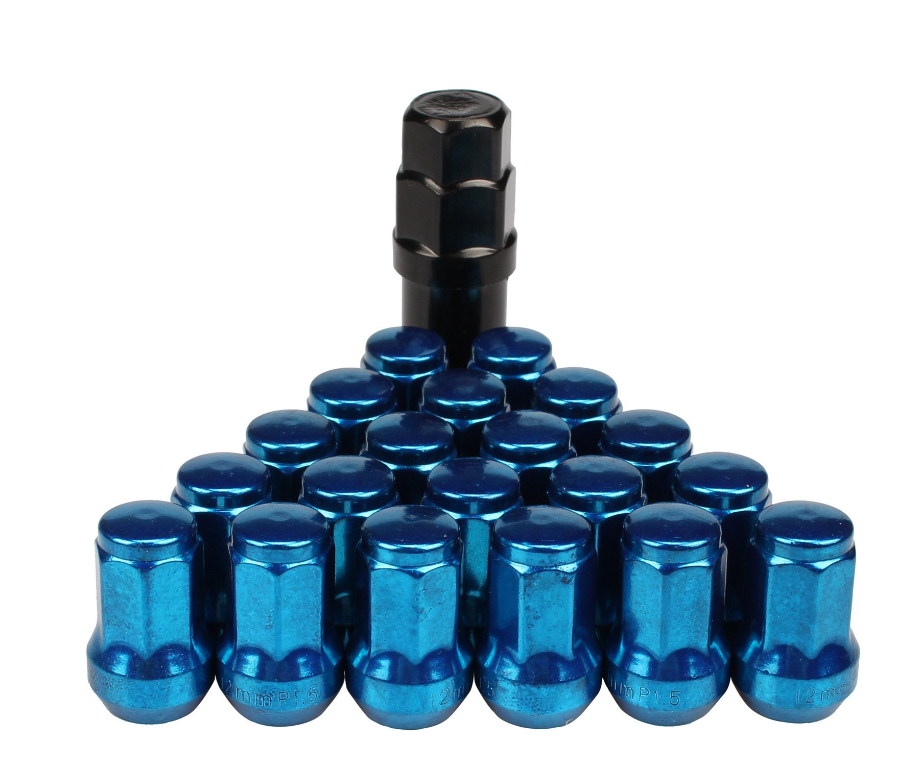 4-Pack Chrome Wheel Lock Nuts 12x1.5 - Bulge Acorn Style For Chevrolet, Buick, GM