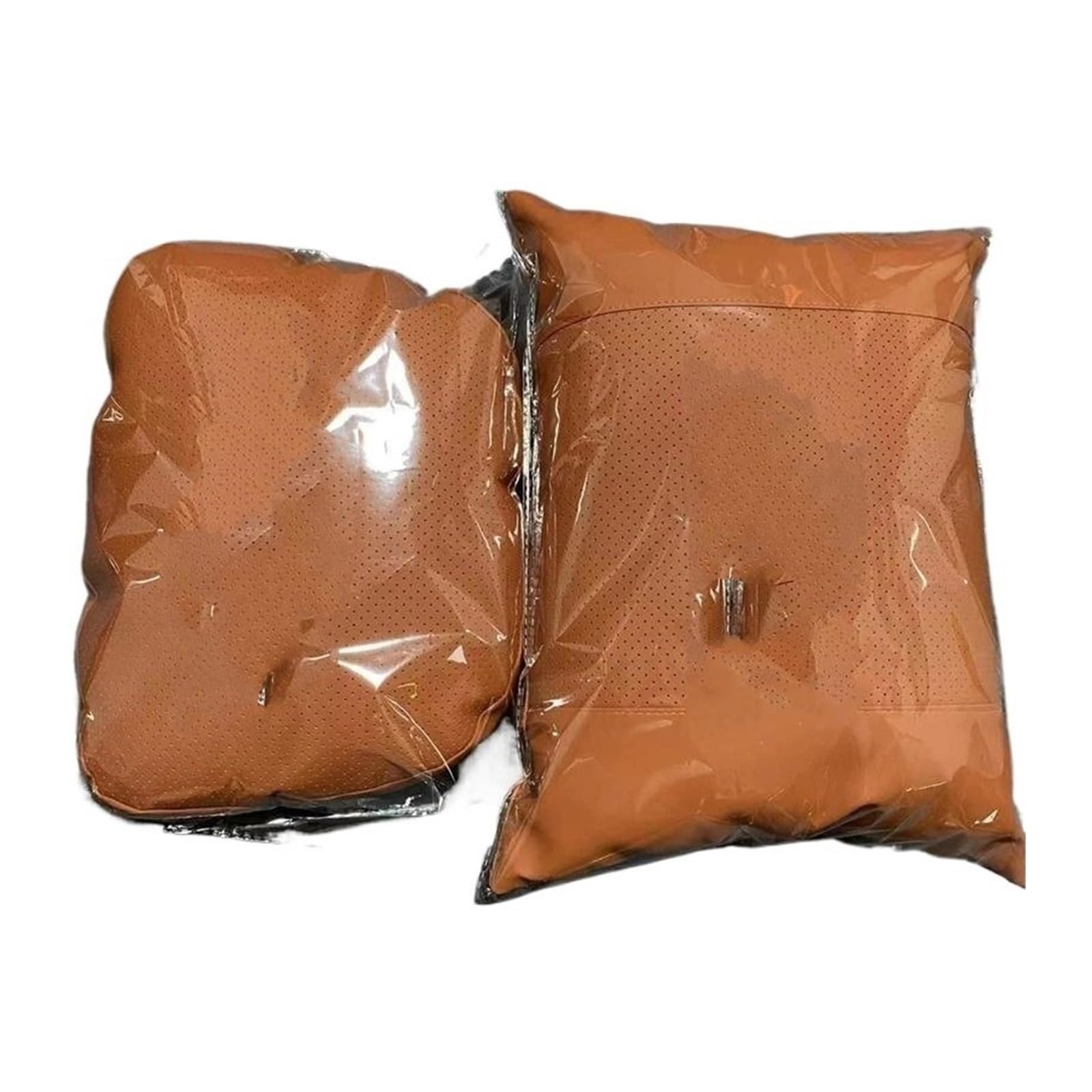 Poggiatesta per seggiolino auto Antistatico, set da 2 pezzi di cuscini per collo in memory foam per auto e cuscini di supporto lombare(Brown-2pcs)