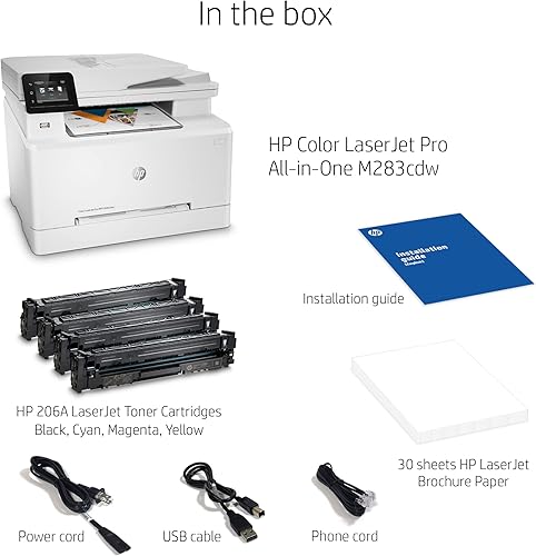 Miniatura 4 de HP Color Laserjet Pro M283cdwL - Impresora todo en uno fax de copia de escaneo de impresión pantalla táctil de 27 pulgadas ADF 22 ppm 600 x 600 ppp